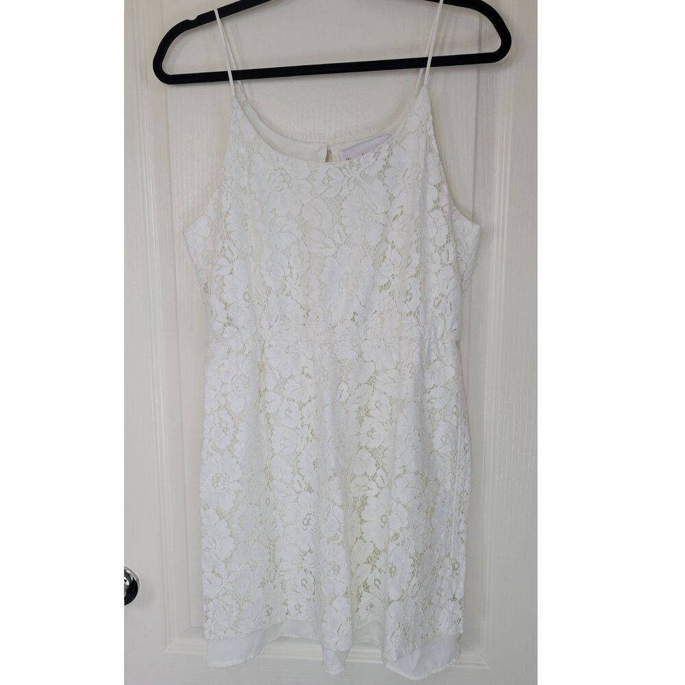 Charles Henry White Floral Lace Ivory Dress